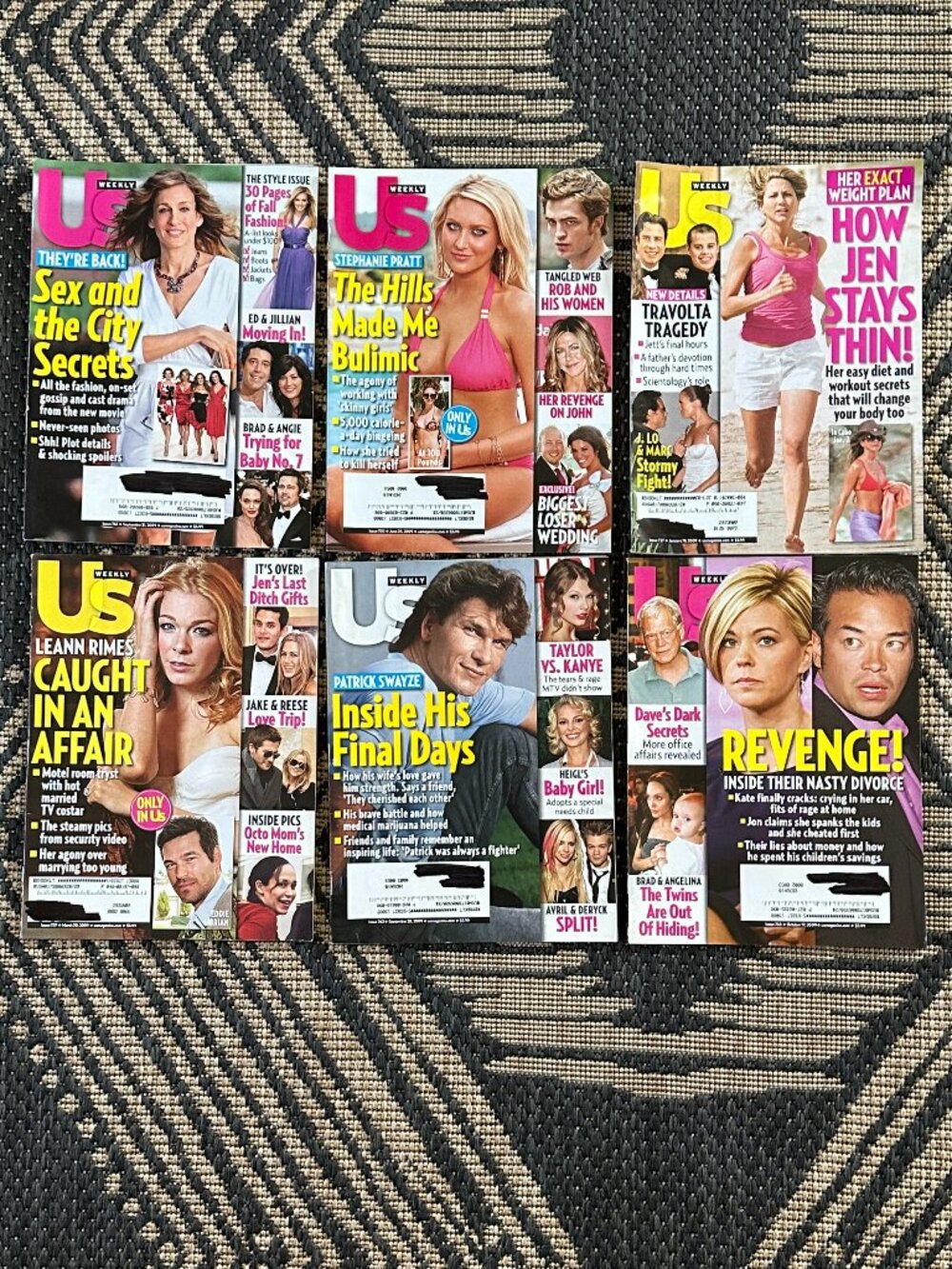 Vtg Y2K Lot of 6 US Weekly Magazines 2009 Celebrity Gossip Fashion Party Life